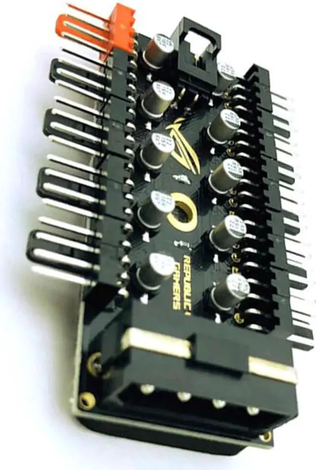 Alt view image 5 of 5 - Aomoproing XT-XINTE 1 to 10 Cooling Fan Hub Splitter LED Cable PWM 4Pin 12V Power Supply Speed Controller Adapter for Bitcoin Miner