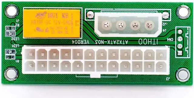 Alt view image 3 of 3 - Aomoproing 2017 Newest ATX 24Pin to Molex 4Pin Dual PSU Power Supply Sync Starter Extender Cable Card For BTC Miner Machine add2psu