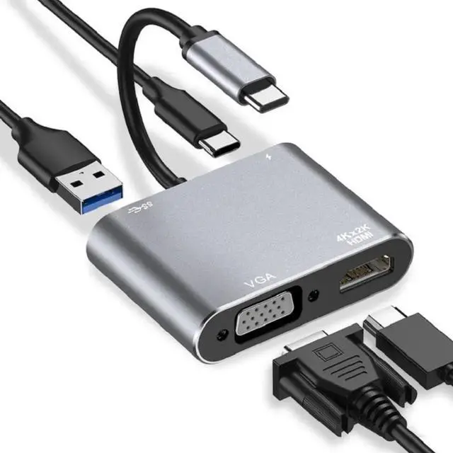 Main image of Aomoproing Type-C To 4K HDMI-compatible VGA USB C 3.0 Hub Adapter for MacBook Nintendo Samsung S20 Dex Huawei Matebook Xiaomi 10 TV