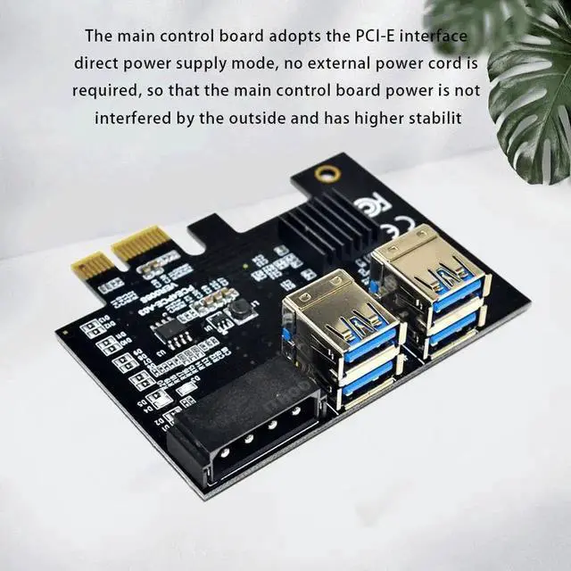 Main image of Aomoproing PCI-E 1 to 4 Expansion Card PCI-E 1X to 16X 4 Port Dual Layer USB3.0 Graphics Adapter Expansion Card for BTC Mining