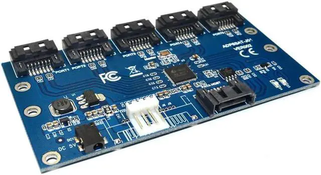 Main image of Aomoproing SATA Adapter Card 1 to 5 Port Converter SATA Port Multiplier Hard Disk Riser Card Hub for Windows 7 XP Vista data protection