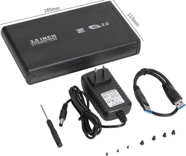 Alt view image 5 of 6 - Aomoproing 3.5 inch USB 3.0 To SATA Port Portable 5-Gbps External SSD Hard Drive Enclosure Compatible Operating System For Windows 98/SE(black B)