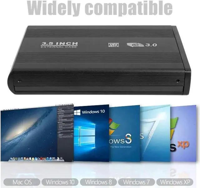 Alt view image 3 of 6 - Aomoproing 3.5 inch USB 3.0 To SATA Port Portable 5-Gbps External SSD Hard Drive Enclosure Compatible Operating System For Windows 98/SE(black B)
