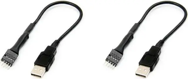 Main image of Aomoproing FOR 2Pcs 20cm 9 Pin Male to External USB a Male PC Mainboard Internal Data Extension Cable