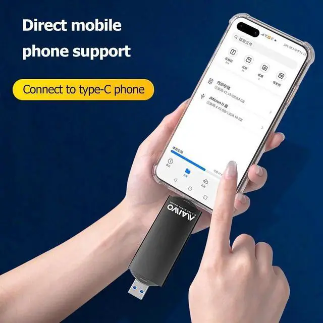 Alt view image 4 of 6 - Aomoproing USB/Type-C 2 in 1 Hdd Solid State Case M.2 SATA Hard Drive Box B Key/B&M Key SSD Adapter for 2230/2242/2260/2280 SSD