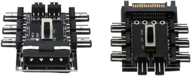 Alt view image 2 of 2 - Aomoproing FOR 1 To 8 Pin Fan Hub Sata Pwm Molex Splitter Pc Mining Cable 12V 4-Pin/Sata Adapter Two-Piece Suit For Sata And 4Pin