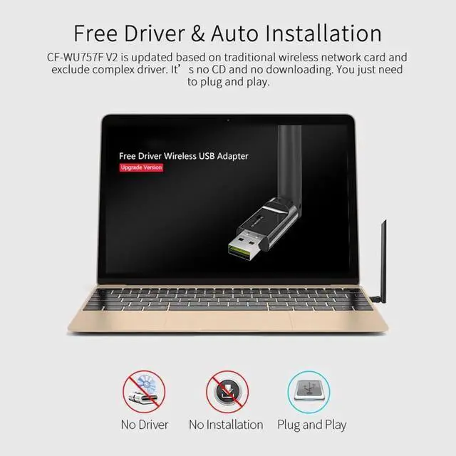 Alt view image 2 of 5 - Aomoproing Free Driver USB Wifi Wireless PC Network Card 150Mbps Mini Wifi Adapter with 6dBi Antenna WPS one key encryption