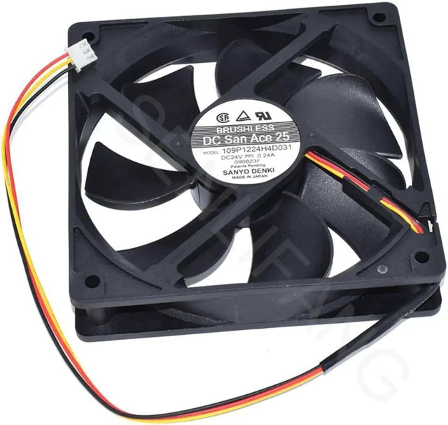 Main image of Aomoproing Ventilador enfriador de servidor de 3 cables, para Sanyo Denki 109P1224H4D031 24V DC 0.24A 120x120x25mm