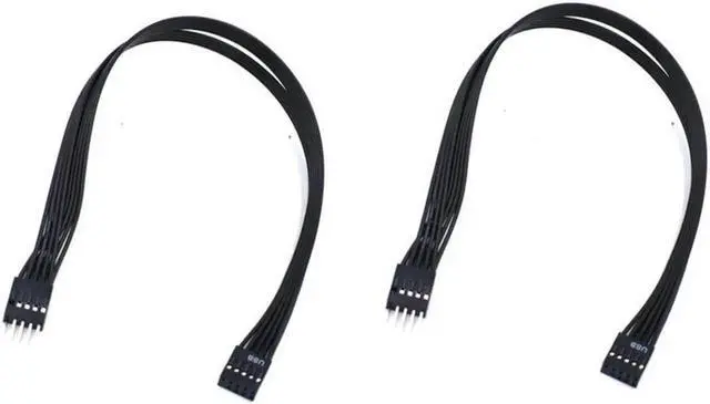 Alt view image 2 of 2 - Aomoproing FOR Mainboard 9Pin USB 2.0 Male to Female Extension Data Cable Cord Wire Line 30cm USB Extension Cable 2 Pack
