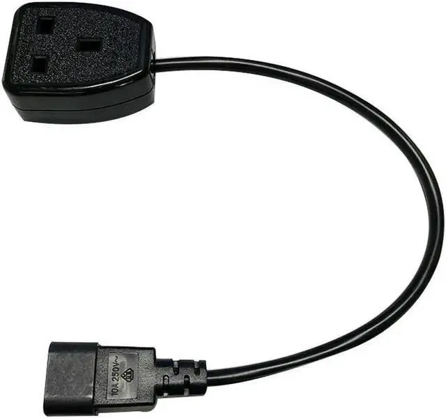 Alt view image 2 of 2 - Aomoproing FOR IEC320 C14 to UK BS1363A Outlet Socket,IEC C14 Male Plug to UK 3Pin Female Socket Power Adapter Cable for PDU UPS(0.3M)