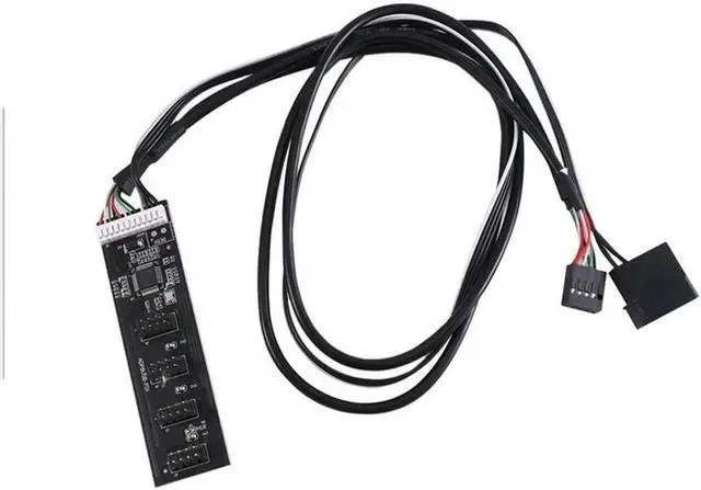 Alt view image 2 of 2 - Aomoproing FOR USB 2.0 9Pin Header 1 To 4 Extension Hub Splitter USB 1 To 4 Male 20Cm 9-Pin Internal Cable Mainboard Adapter