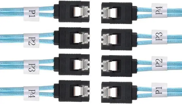 Alt view image 2 of 3 - Aomoproing Internal SAS 4 SATA Host to 4 SATA 7pin Target Hard Disk 6Gbps Data Server Raid Cable 50cm