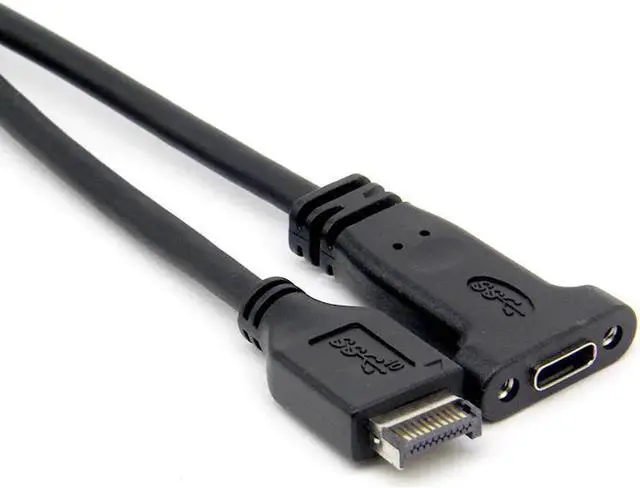 Alt view image 3 of 6 - Aomoproing XT-XINTE Motherboard Expansion Cable USB 3.1 Front Panel Header Type E Male to Usb-C Type C Female Computer Connector 50cm