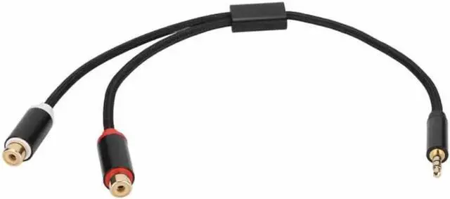 Alt view image 3 of 7 - Aomoproing 3.5mm Male to 2 RCA Female Cable HiFi Gold Plated Plug 2 Way Transmission Stereo Sound Cable Y Adapter for Smartphone Laptop
