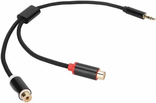 Alt view image 4 of 7 - Aomoproing 3.5mm Male to 2 RCA Female Cable HiFi Gold Plated Plug 2 Way Transmission Stereo Sound Cable Y Adapter for Smartphone Laptop