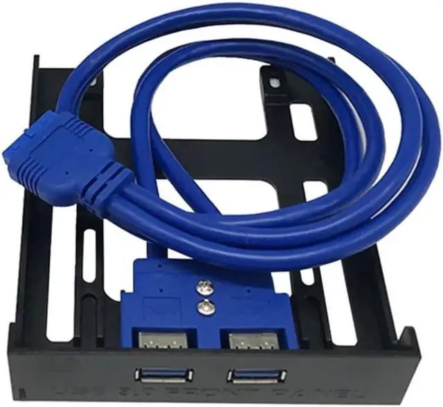 Main image of Aomoproing 2 Port USB 3.0 Front Panel 20 Pin USB3.0 Hub Expansion Bay Adapter Connector Plastic Bracket for PC Desktop 3.5 Inch Floppy Bay