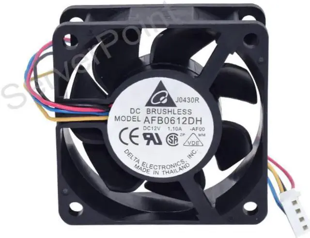 Main image of Aomoproing Well Tested AFB0612DH DC12V 1.10A 60x60x25MM 6025 Four Lines Square Cooler Fan