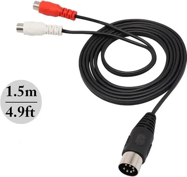 Alt view image 3 of 3 - Aomoproing Din 7 Pin Male to Dual RCA Female Audio Cable 7-Pin Midi Male to 2 Dual RCA Female Plug Audio Cable for Bang & Olufsen B&O, Naim