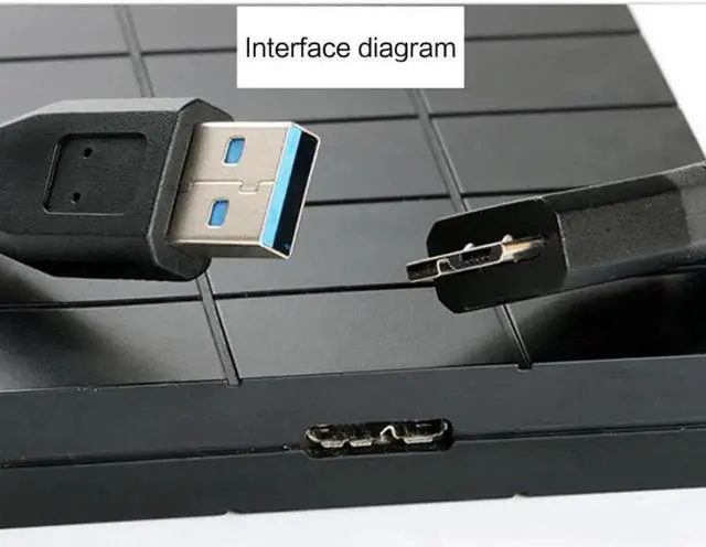 Alt view image 2 of 4 - Aomoproing Cable de datos para disco duro externo, Cable negro Mini portátil USB 3,0 macho A Micro B, 30CM