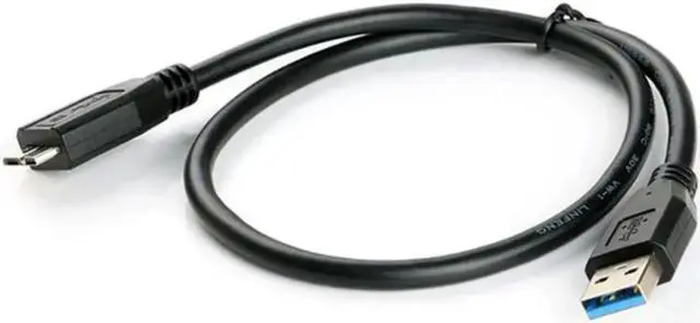 Alt view image 3 of 4 - Aomoproing Cable de datos para disco duro externo, Cable negro Mini portátil USB 3,0 macho A Micro B, 30CM