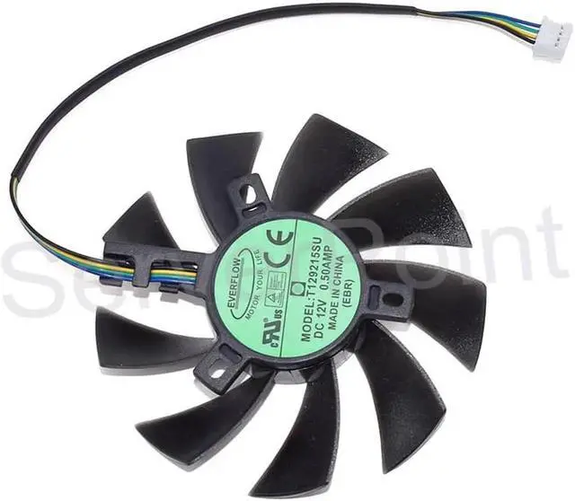 Main image of Aomoproing For XFX RX 570 470D GPU Cooler Video Card Fan For Sapphire Radeon ITX Graphics fan T129215SU DC12V 0.50A 4 Pins