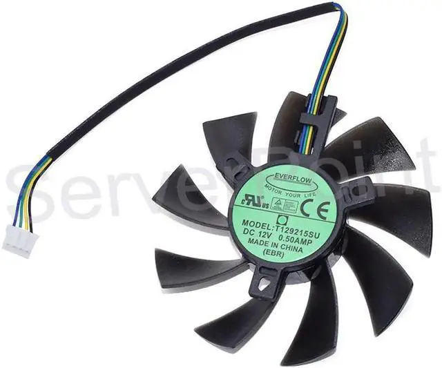 Alt view image 3 of 4 - Aomoproing For XFX RX 570 470D GPU Cooler Video Card Fan For Sapphire Radeon ITX Graphics fan T129215SU DC12V 0.50A 4 Pins