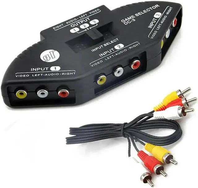 Main image of Aomoproing FOR Audio Video AV RCA Switch Splitter Selector 3 to 1 RCA composite AV cable for STB TV DVD player