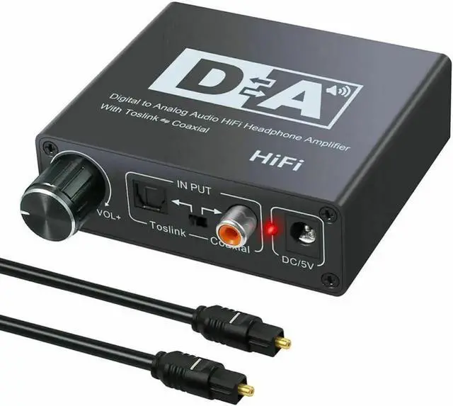 Main image of Aomoproing Hifi DAC Amp Digital To Analog Audio Converter RCA 3.5mm Headphone Amplifier Toslink Optical Coaxial Output Portable dac 24bit