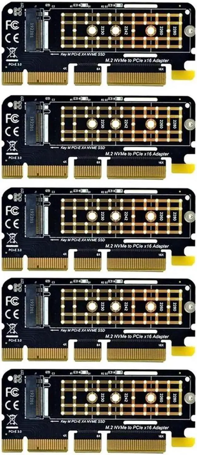Alt view image 2 of 2 - Aomoproing FOR 5PCS M.2 NVME Adapter M.2 M2 NVME PCIE To M2 Adapter PCI Express X16 X8 X4 SSD M.2 PCI-E Expansion Card