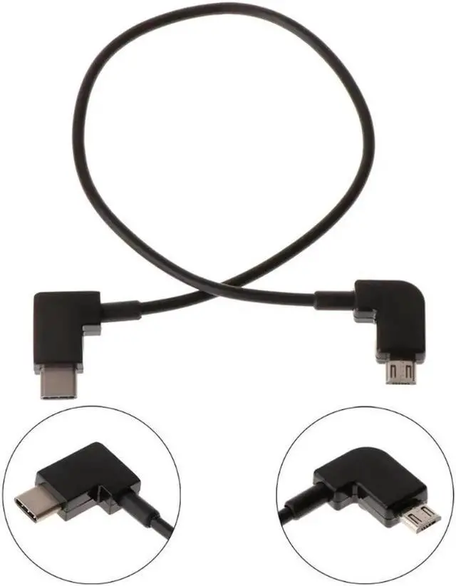 Alt view image 3 of 4 - Aomoproing Double elbow Micro USB to Type C Cable for Drone Controller TabletPC Double elbow Micro USB to Type C Cable for Drone Controller TabletPC