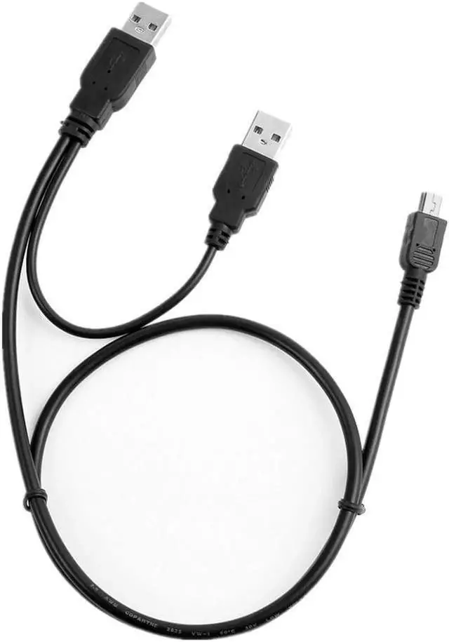 Main image of Aomoproing USB male to USB Male and mini 5pin Charger+Data SYNC Y Cable Cord Lead For Iomega 2.5" Portable Hard Drive Disk