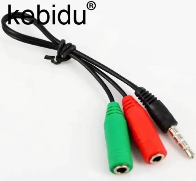 Main image of Aomoproing Kebidu-adaptador divisor de auriculares, 3,5mm, Cable de Audio Jack 3,5mm macho a 2 hembra, Cable de extensión de auriculares para iphone y portátil