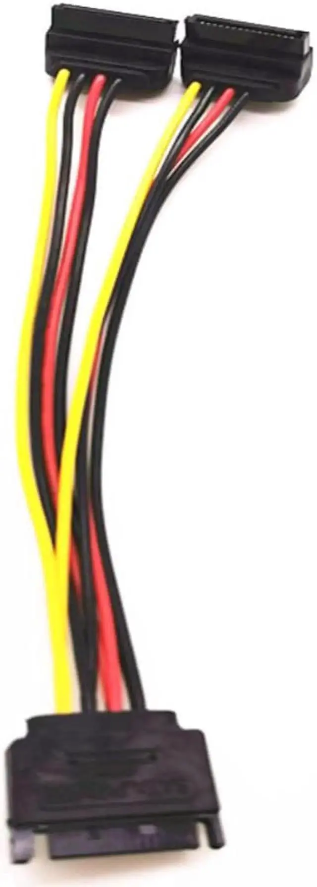 Alt view image 2 of 2 - Aomoproing 20cm 15Pin SATA Male to 2 Female Elbow Computer Case Power Hard Disk one-to-two Splitter High-Quality Power Cord