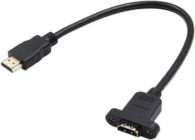 Main image of Aomoproing HDMI-compatible A 1.4 19pin Male to HDMI A Type Female Extension Cable with Screw Hole 30cm Can Lock Panel Mount Cable