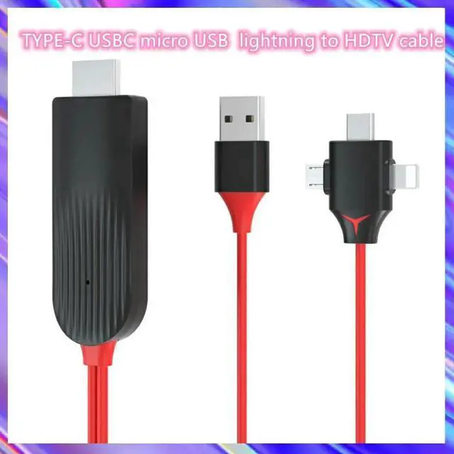 Main image of Aomoproing 3 IN 1 Converter Adapter USB-C Cable Micro USB Type C lightning to HDTV cable for iPhone for Android Phone to TV Projector
