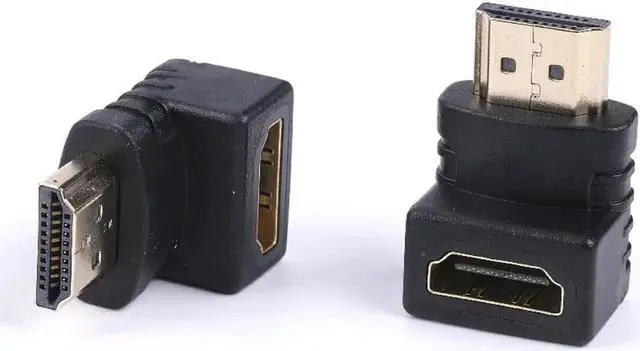 Alt view image 3 of 3 - Aomoproing HDMI-compatible 90 degree right-angle adapter HDMI 270 degree HDMI male to female HDMI elbow connector