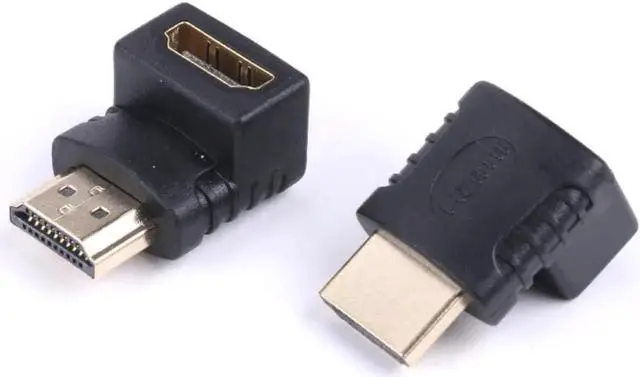 Alt view image 2 of 3 - Aomoproing HDMI-compatible 90 degree right-angle adapter HDMI 270 degree HDMI male to female HDMI elbow connector
