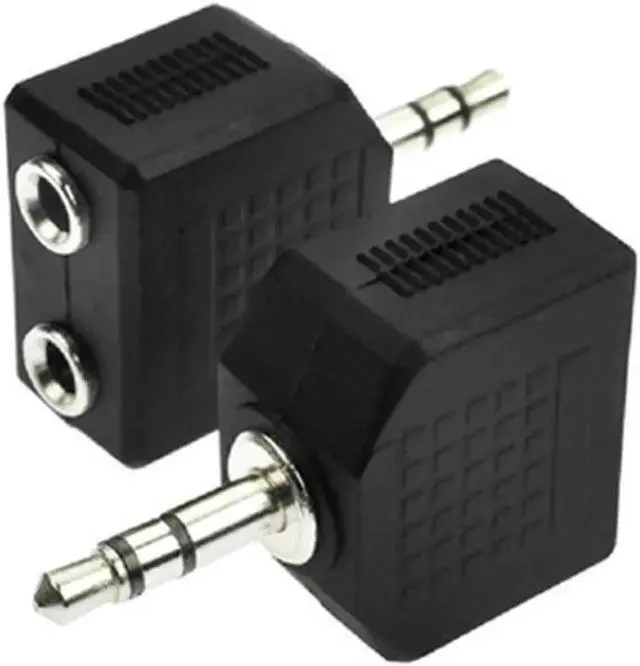 Main image of Aomoproing  2pcs 3.5mm 1 to 2 Double Earphone Headphone Y Splitter Cable Cord Adapter Jack Plug Headphone Cable Accessories