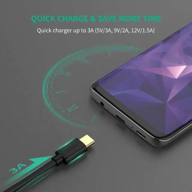 Alt view image 7 of 7 - UGREEN USB C Cable USB A to Type C Fast Charger Compatible for Samsung Galaxy S9 S8 S10 Plus Note 9 8, Nintendo Switch, GoPro Hero 7 6 5, LG Stylo 4 G8 G7 V40 V20 V30 G6, Motorola Razr Moto G7 (3FT)