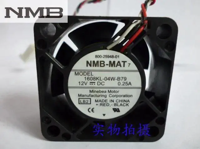 Main image of Aomoproing For NMB 1608KL-04W-B79 LB2 DC 12V 0.25A Server Cooling Fan Server Square Fan 3-wire 40x40x20mm
