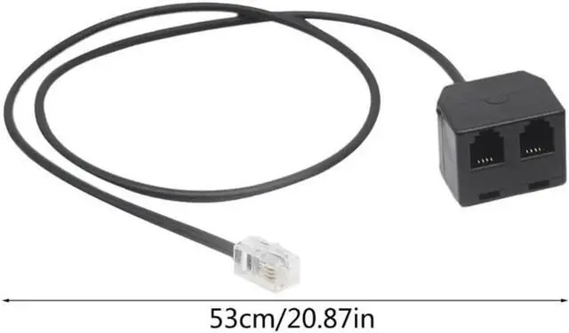 Alt view image 3 of 3 - Aomoproing Telephone RJ9 Male to 2 Female 4P4C Connector Adapter Splitter Extension Cable RJ9 Telephone Extension Cable Line