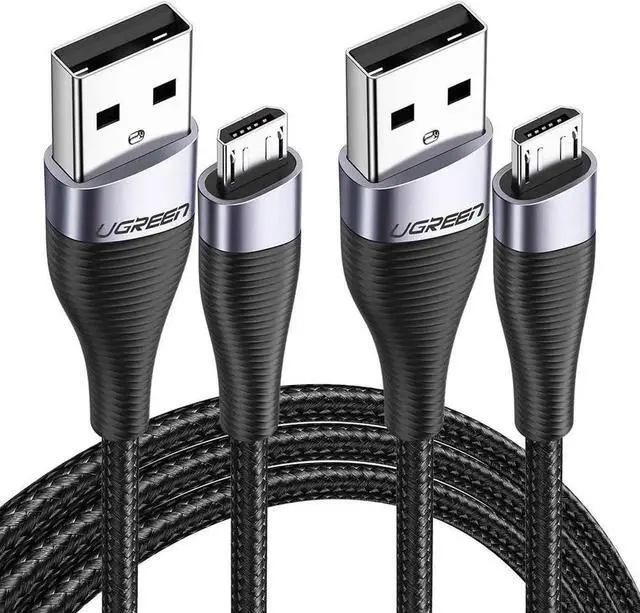 Main image of Aomoproing USB Charger Cable 2 Pack Nylon Braided USB 2.0 A to Micro USB Android Quick Charge Cord with Bendable Wire Connection for Samsung LG Nokia HTC Moto Nexus 6FT