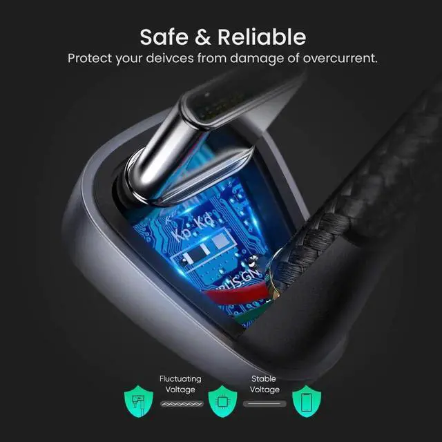 Alt view image 3 of 7 - Aomoproing C Cable U Shape 6.6ft 3A Type C Fast Charging Nylon Braided Cord Compatible with Samsung Galaxy S10 S10E S9 S8 Plus Note 10 9 8 LG V40 V30 V20 G7 G6 G5 Moto Z Z3 Z4 More USB-C Devices