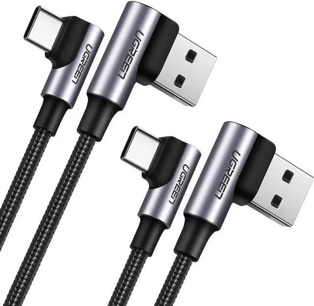 Main image of Aomoproing USB C Cable 2 Packs Type C Cable 18W Fast Charging USB A to USB C Cable Right Angle for iPad Pro 2021 Samsung S21 S20 Note20 S10 S9 Google Pixel PS5 GoPro Hero 8 LG G8 V50 V20 Nintendo 6ft