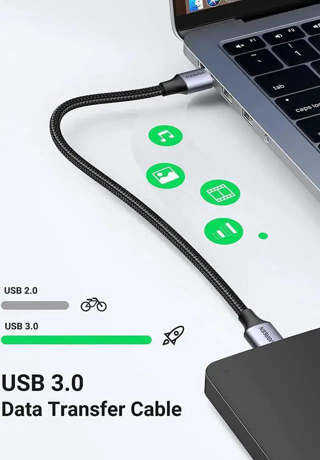 Alt view image 2 of 7 - Aomoproing USB A to USB A, Male to Male, 2 Pack USB to USB 3.0 Cable Compatible with External Hard Drive, Laptop Cooler, DVD Player, TV, USB 3.0 Hub, Monitor, Camera, Set Up Box, and More(3 FT +3 FT)