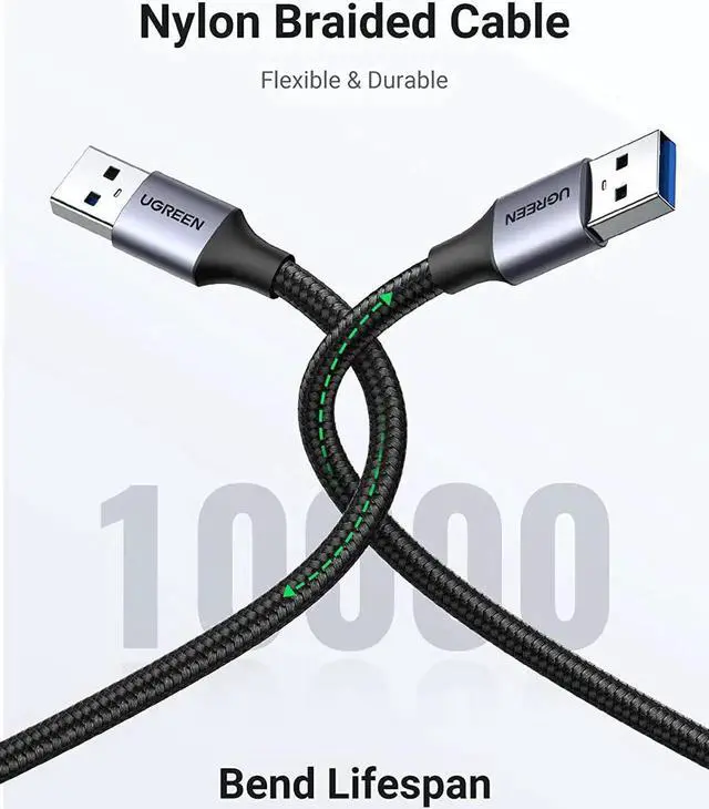 Alt view image 4 of 7 - Aomoproing USB A to USB A, Male to Male, 2 Pack USB to USB 3.0 Cable Compatible with External Hard Drive, Laptop Cooler, DVD Player, TV, USB 3.0 Hub, Monitor, Camera, Set Up Box, and More(6 FT +6 FT)