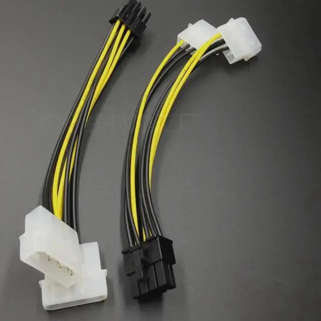 Alt view image 2 of 3 - Aomoproing 18cm 8Pin To Dual 4Pin Video Card Power Cord Y Shape 8 Pin PCI Express To Dual 4 Pin Molex Graphics Card Power Cable #280903