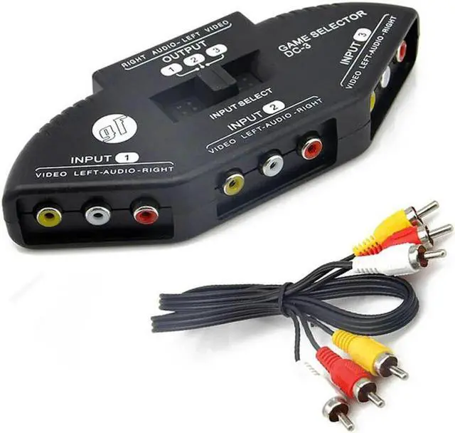 Main image of Aomoproing Audio Video AV RCA Switch Splitter Selector 3 to 1 RCA composite AV cable for STB TV DVD player
