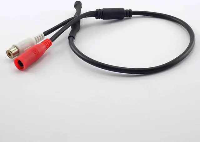 Alt view image 2 of 2 - Aomoproing DC 12V Mini CCTV Microphone Pickup Sound Monitor Pickup Audio RCA Power Cable for Cctv IP Camera DVR System Video Surveillance