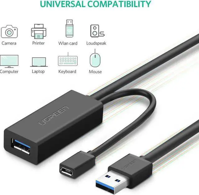 Alt view image 7 of 7 - Aomoproing USB Extension Cable USB 3.0 Male to Female Active Repeater Cable with Signal Amplifier Repeater for Printers WiFi Antenna Playstation HTC Vive Keyboard Game Console 32FT